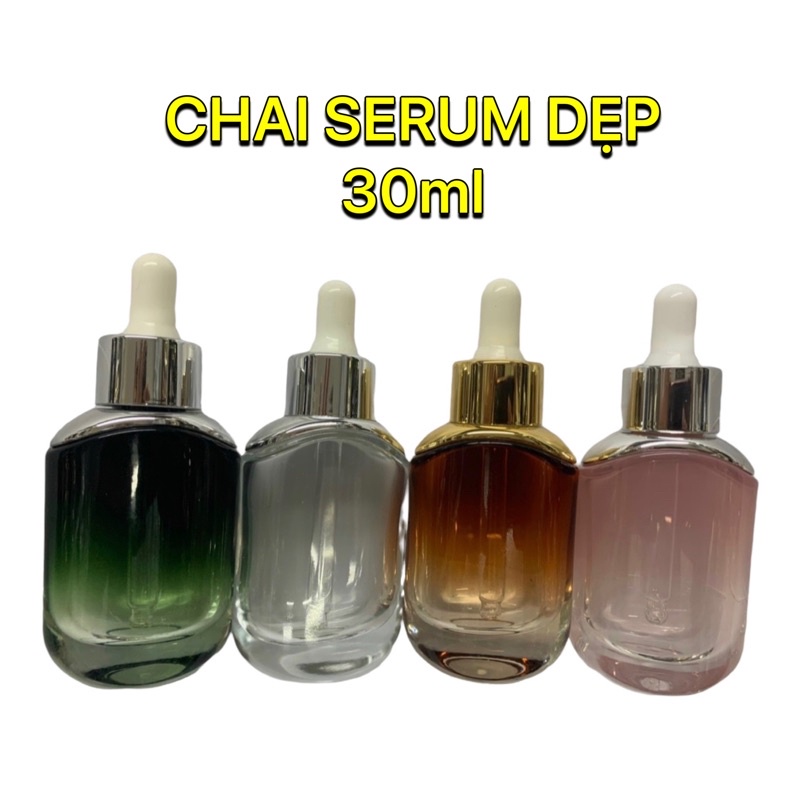 Chai đựng serum Dẹp 30ml cao cấp bóp giọt