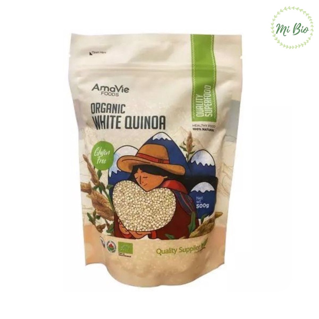 Hạt diêm mạch trắng hữu cơ 500g (Quinoa) - AmaVie Foods