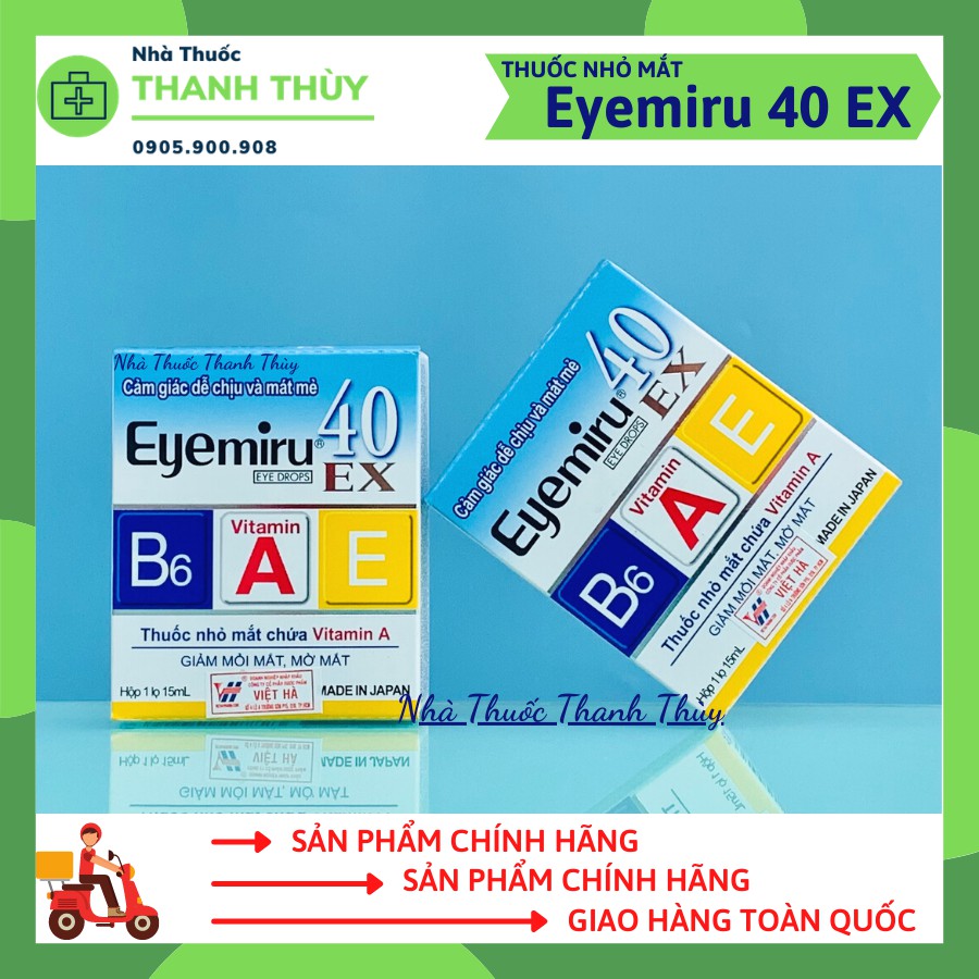 🅳🅰🆃🅴 𝟮𝟬𝟮𝟯 NƯỚC NHỎ MẮT EYEMIRU 40 EX [Chai 15ml] Giảm Mờ Mắt, Mỏi Mắt, Bổ Sung Vitamin Cho Mắt