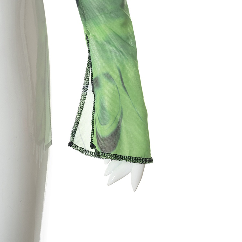 Áo Thun Tay Dài Cổ Tròn In Họa Tiết Nghệ Thuật Thời Trang Đường Phố Cho Nữ