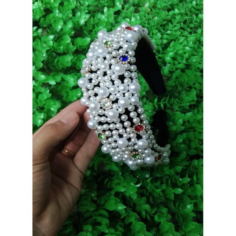 bờm cài đính hạt đính hoa đá