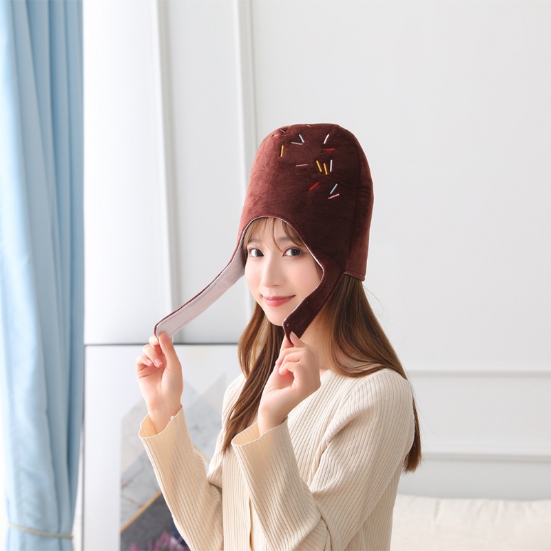 Mũ Trùm Đầu Bằng Vải Bông Mềm Mại Chống Gió Hình Sô Cô La
