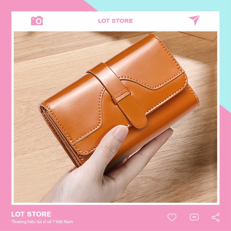 Ví nữ da thật mini cute ngắn cao cấp nhỏ gọn nhiều ngăn thời trang VD279