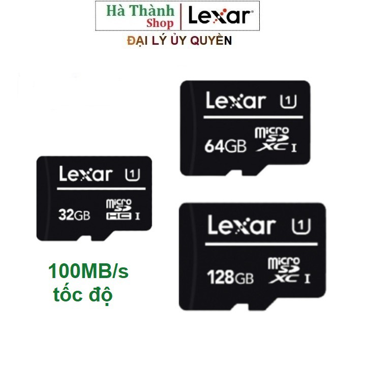 Thẻ nhớ Lexar 32GB , 64GB , 128GB Class 10 tốc độ 100Mb/s-Chính Hãng Mai Hoàng Phân Phối