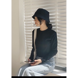 Áo len tăm nữ dài tay cổ tròn basic