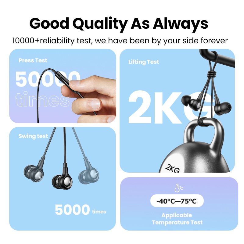 Ugreen Tai Nghe Nhét Tai Jack 3.5mm Cách Âm Có Micro Cho android / mp3 / mp4 / iphone 14 pro max 13 12