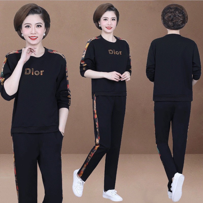 Bộ Đồ Thể Thao Tay Dài Thời Trang Cho Phụ Nữ Trung Niên 40-50 Tuổi