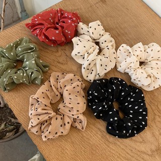 _Dây cột tóc vải scrunchies chấm bi HOT TREND