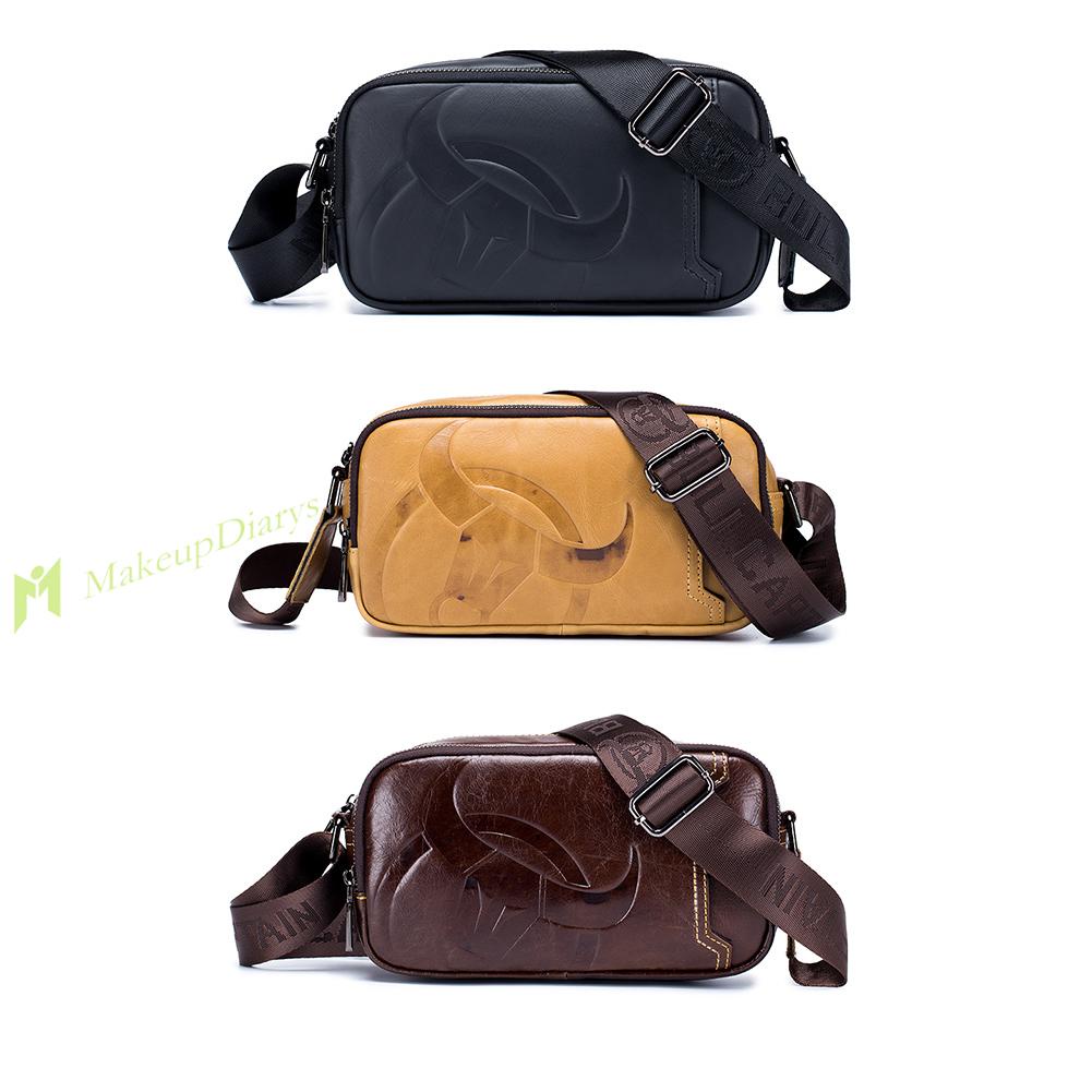 [Hàng Mới] Túi đeo chéo da bò dập nổi vintage màu trơn cho nam | BigBuy360 - bigbuy360.vn