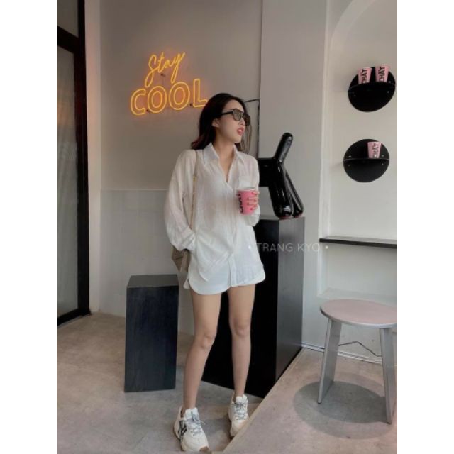 [Mã WASTUP giảm 10% tối đa 30K đơn 99K] Áo sơ mi đũi nữ form rộng chất đẹp loại 1 F37 | BigBuy360 - bigbuy360.vn