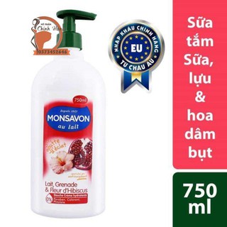 Sữa tắm chiết xuất hoa dâm bụt, quả lựu đỏ và sữa Monsavon