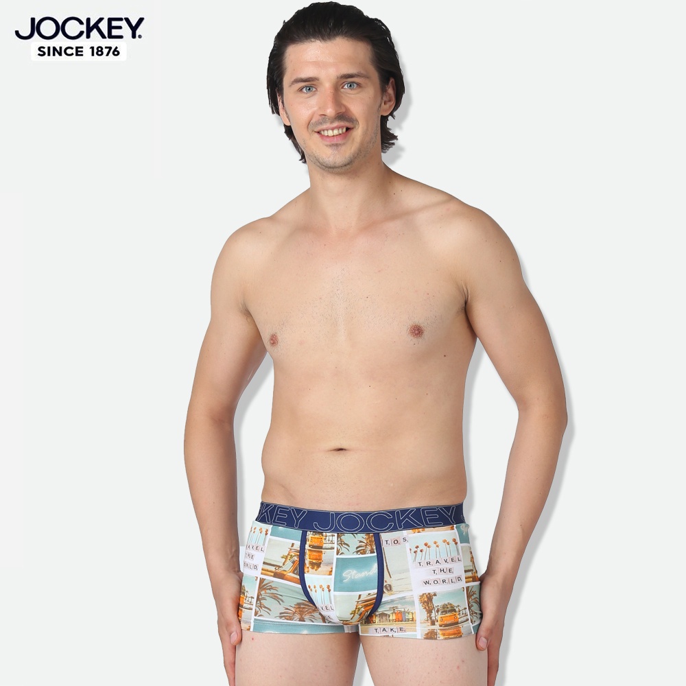 Quần Lót Nam Jockey Dáng Trunk USA Originals Cao Cấp Trắng In Cam - J1105