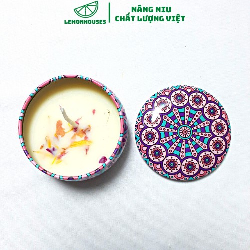 Nến Thơm Hoa Khô Tự Nhiên (set 4 hộp)