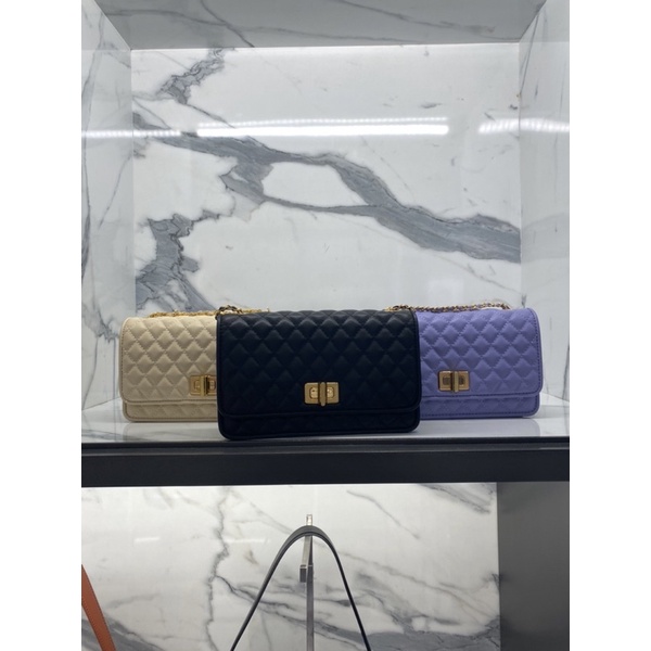 [Auth] Túi trám nữ Charles Quilted Turn-Lock Evening Clutch(CK2-70680973-4)