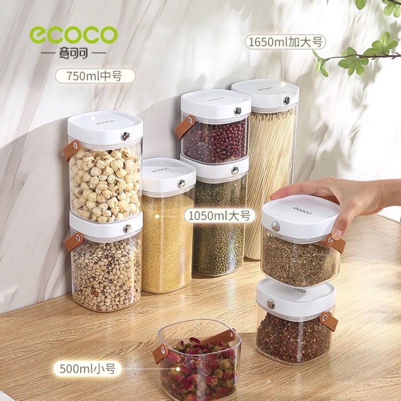 Lọ, Hũ bảo quản thực phẩm ECOCO nắp khoá kín chống ẩm mốc,côn trùng |Hộp lưu trữ thức ăn để tủ lạnh có quai xách đủ size