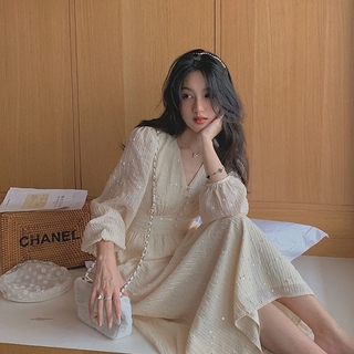 2023 Đầm midi Váy Midi của phụ nữ Mùa hè Dài tay Cổ V Ngày ăn mặc Thanh lịch Trang phục Thường ngày  size S-2XL