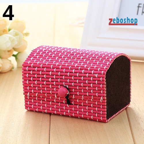 Hộp Đựng Trang Sức Bằng Gỗ Tre Sức Chứa Lớn Dễ Thương Sáng Tạo