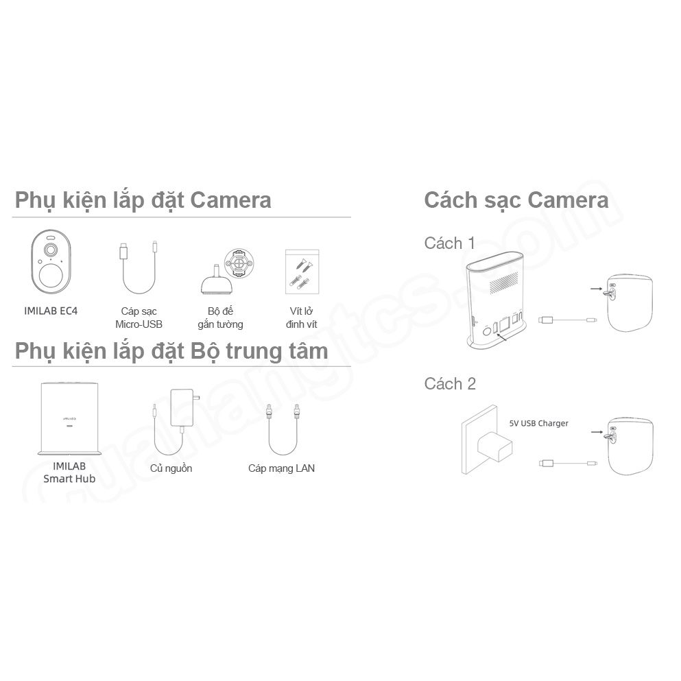 Camera ngoài trời Imilab EC4 2.5k nhìn màu ban đêm quốc tế
