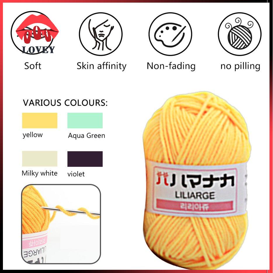 Cuộn len mini cotton sữa dùng làm len móc thú bông/ mũ/ quần áo trẻ em