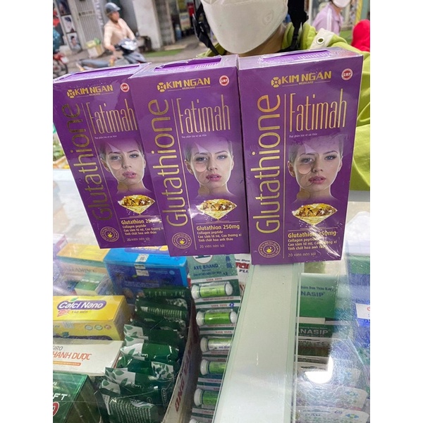 Viên sủi trắng da, thơm cơ thể Glutathione Fatimah tuýp 20viên