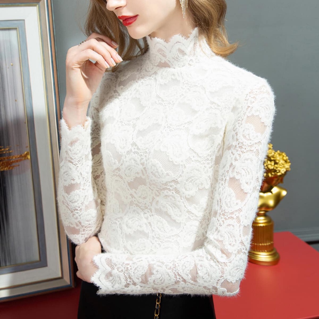 CJ376 - Áo ren nữ lót nỉ/ không lót nỉ thu đông hàng nhập