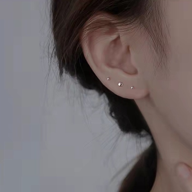 HUGGIES Khuyên Tai Vòng Hở Hình Bướm Màu Bạc Nhỏ Không Đối Xứng Cho Nữ