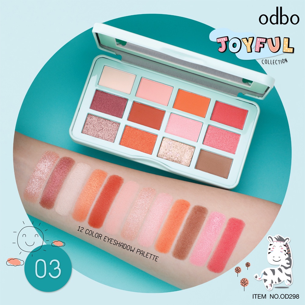 Bảng Phấn mắt Odbo Joyful 12 Color Eyeshadow Palette