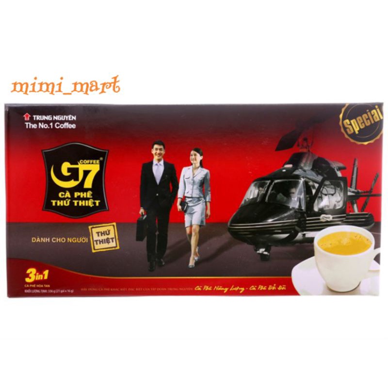 Cà Phê Hòa Tan G7 3 Trong 1 Hộp 21 Gói x 16g