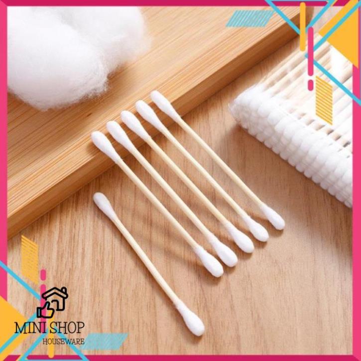 Sỉ 100 Túi Tăm Bông, Thân Gỗ  Ráy Tai Thân Thiện Với Môi Trường Loại 100 Que