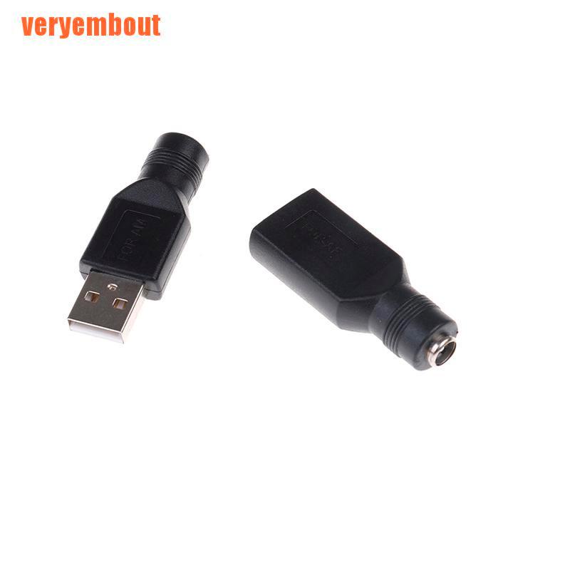 Đầu Chuyển Đổi 5v 5.5x2.1mm Dc Usb 2.0 Cho Laptop