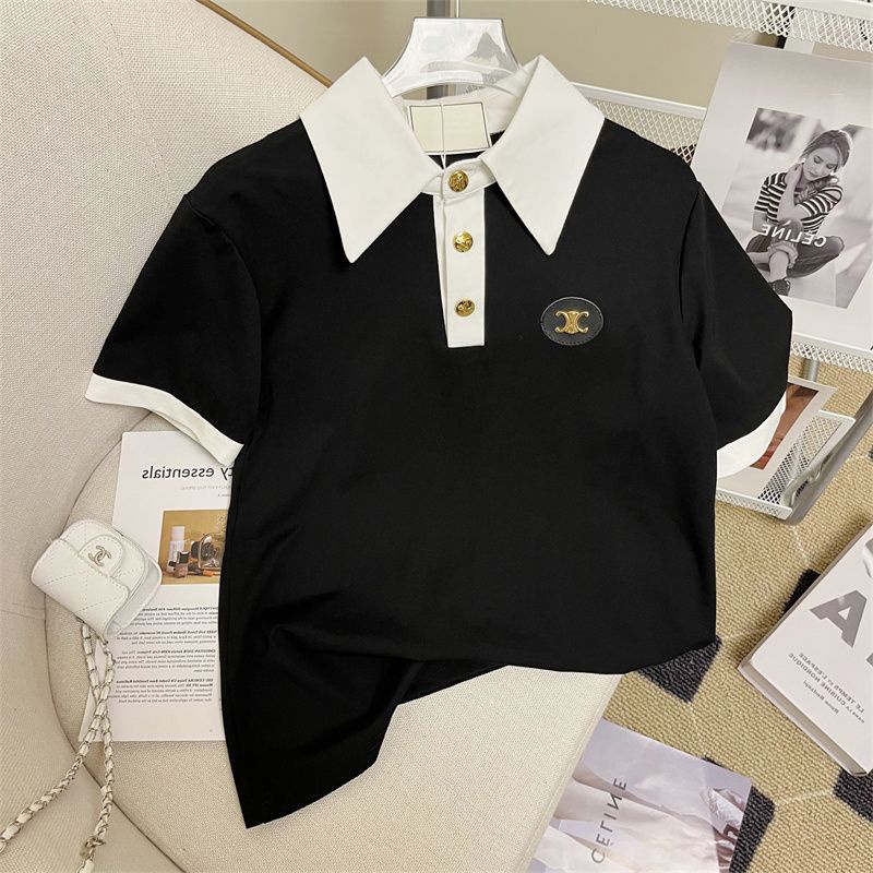 Set đồ 2 món gồm áo polo tay ngắn quần short thể thao trẻ trung thời trang mùa hè Hàn Quốc dành cho nữ