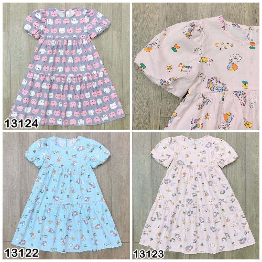ĐẦM DÀI MELISA BABYDOLL HOẠ TIẾT ĐÁNG YÊU CHO BÉ 2T-12T