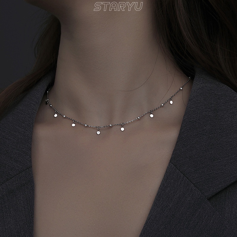 Vòng cổ Mạ Bạc 925 Thiết Kế Độc Đáo Thời Trang Cho Nữ