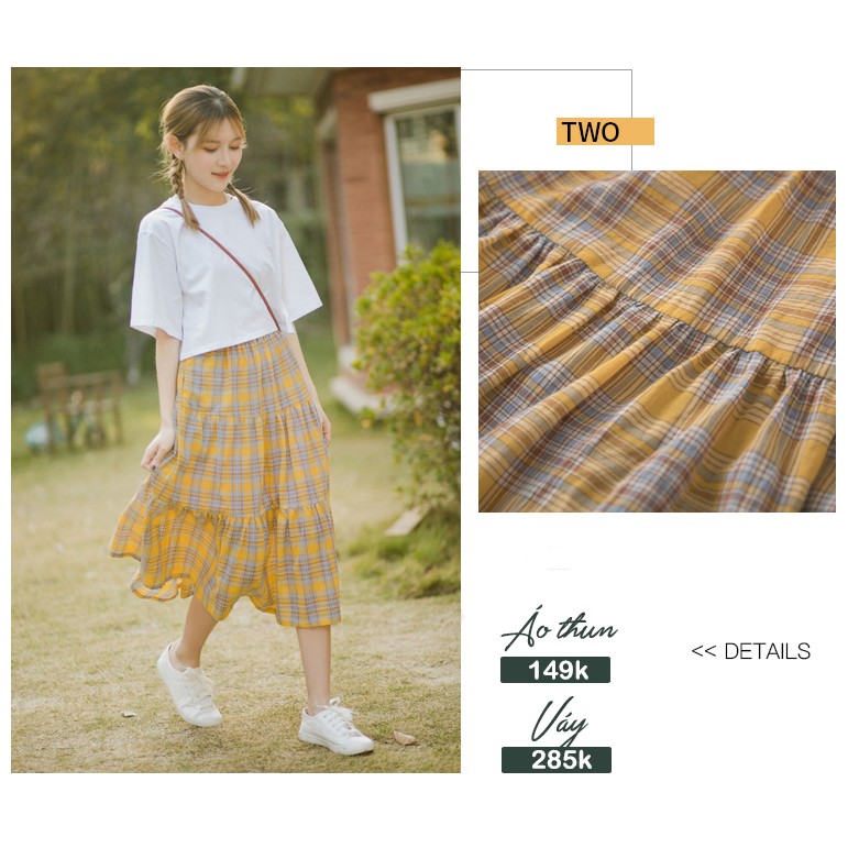 Chân váy caro tầng Salom 063 | BigBuy360 - bigbuy360.vn