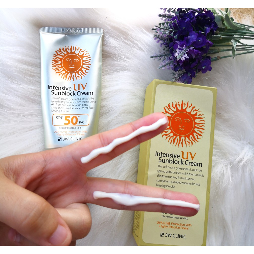 Kem chống nắng 3W Clinic Intensive UV Sunblock Cream SPF 50 Pa+++ dùng được cho mặt và body 70ml NCC Mr Dũng - lesidung