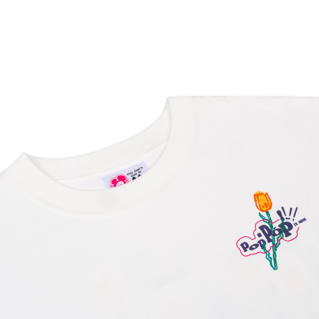 Áo Thun POPPOP FLOWER TEE WHITE