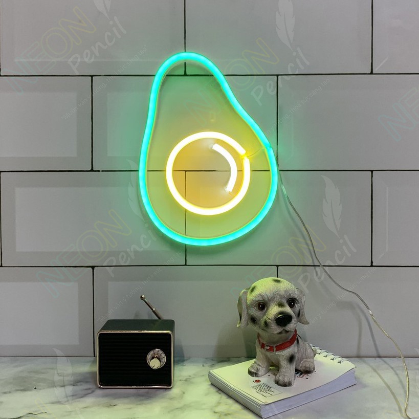 Đèn led neon hình quả Bơ kích thước 20x15 cm | trang trí phòng ngủ, decor góc làm việc - Pencil Neon Sign