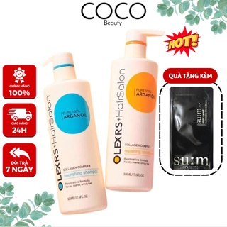 Cặp Dầu Gội Xả Olexrs Argan Oil Collagen Hair Salon 960ml Ủ Tóc Olexrs Argan Dầu Gội Olexrs Chuẩn Salon