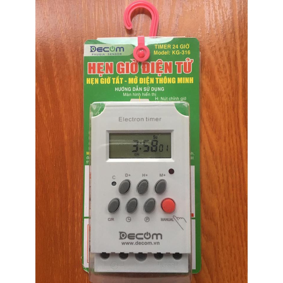 Timer hẹn giờ điện tử tắt bật tự động chính hãng DECOM 17 lần on/off