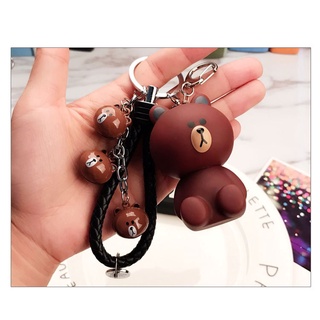Móc khóa mô hình nhân vật Gấu Panda , Bronw and Conny , Móc treo xe , dây kéo balo hay túi xách len ken siêu kute