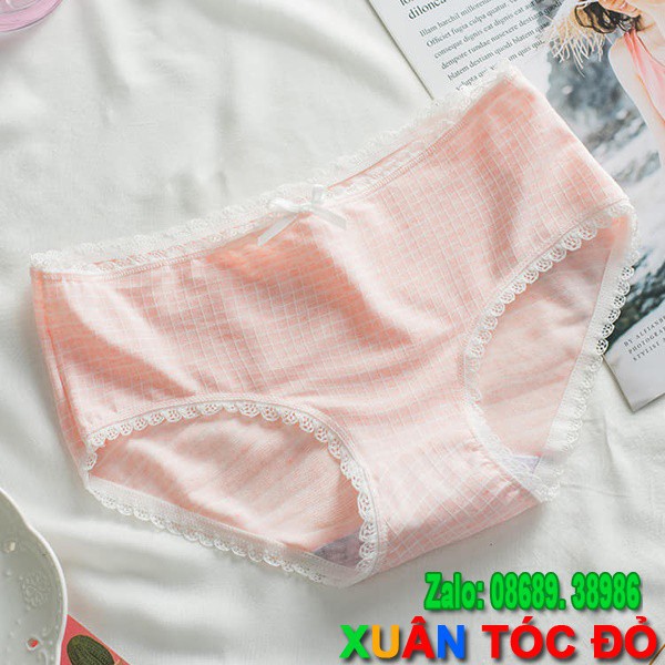 SỈ ZALO RẺ HƠN NHIỀU_ Quần Lót Kẻ Ô Viền Ren Cao Cấp M003 | BigBuy360 - bigbuy360.vn
