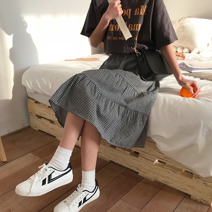 [CÓ SẴN] HÀNG QC CHÂN VÁY CARO DÀI ULZZANG VINTAGE / GHZ | BigBuy360 - bigbuy360.vn