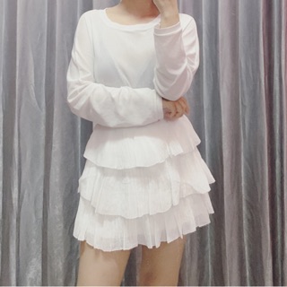 Váy voan dập ly tầng