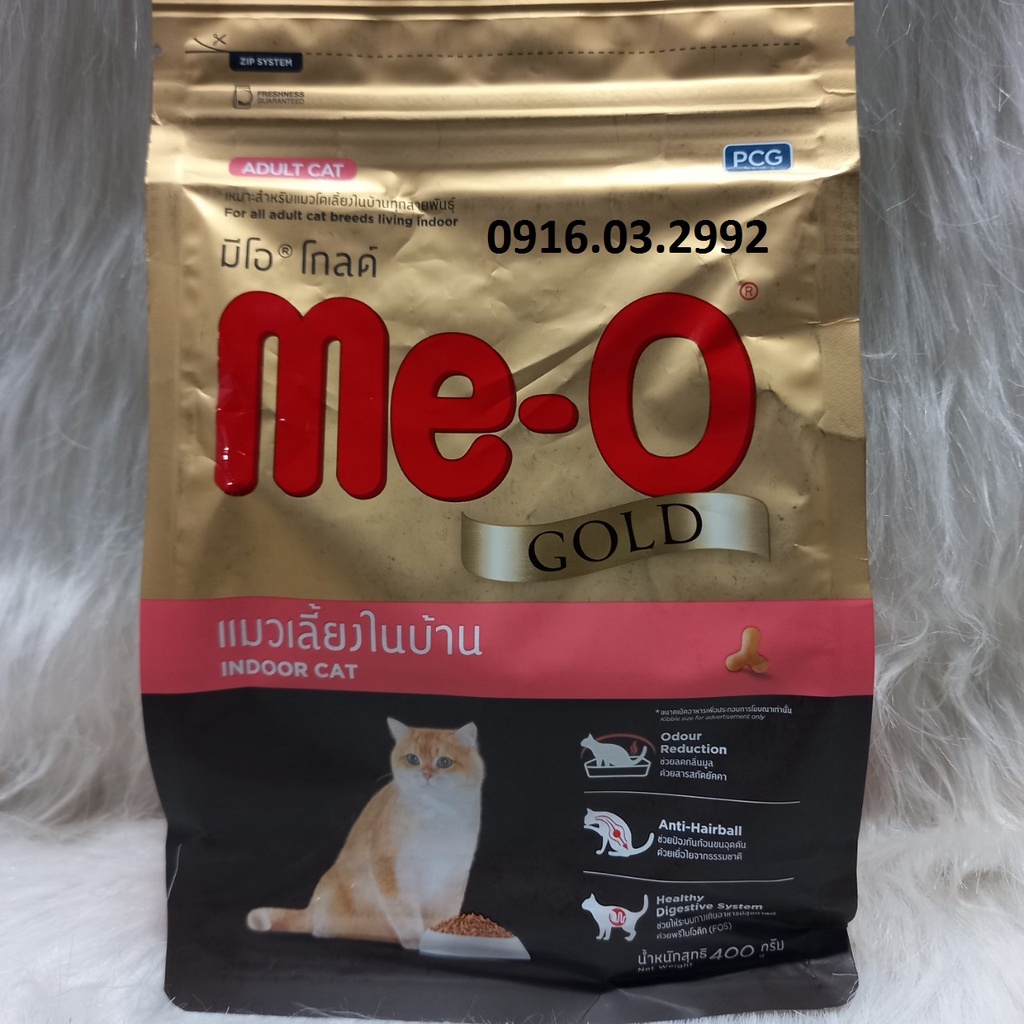 Thức ăn mèo Me-o Gold 400g giảm mùi hôi tiêu lông