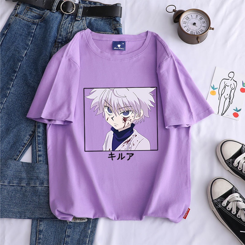 Áo phông nam nữ UNISEX from rộng chất cotton in hình Anime Hunter X Hunter Killua
