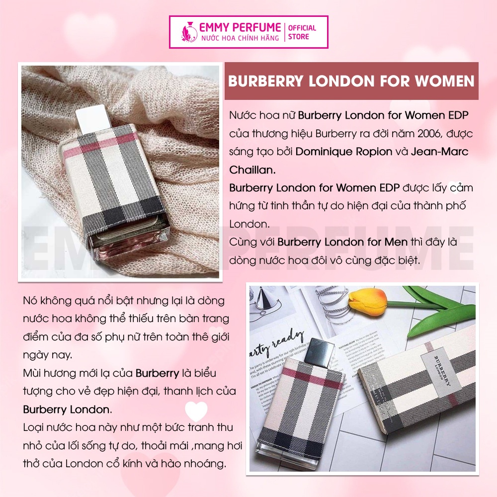 Nước hoa nữ Burberry London For Women - Dòng nước hoa nữ đa dụng dễ dùng cho học sinh sinh viên - EmmyPer