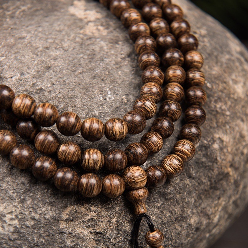 [Trầm hương 100% - Hàng loại I] Vòng tay trầm hương cao cấp 108 hạt - MH660