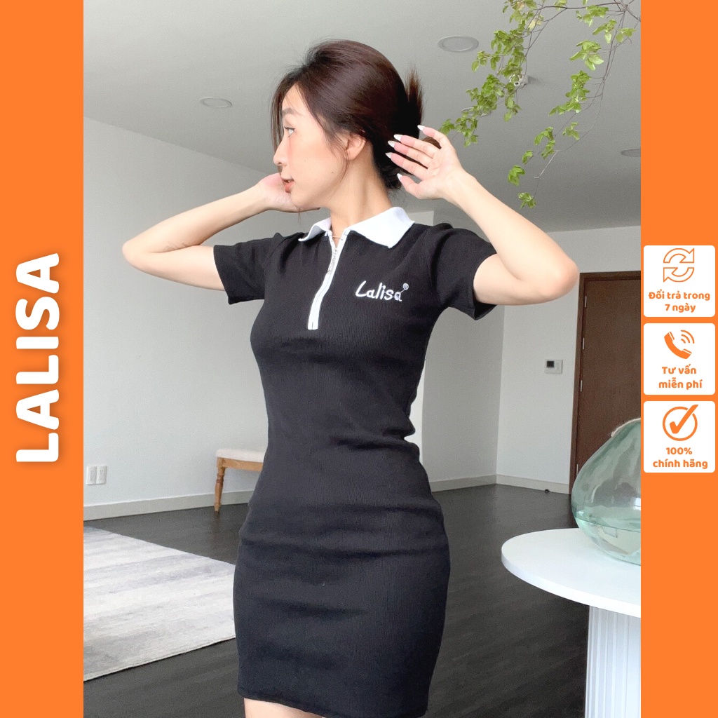 Đầm Body Sexy Thêu Chữ Lalisa Váy Body Kiểu Dáng Ôm Tay Ngắn Màu Trắng Xám VD030