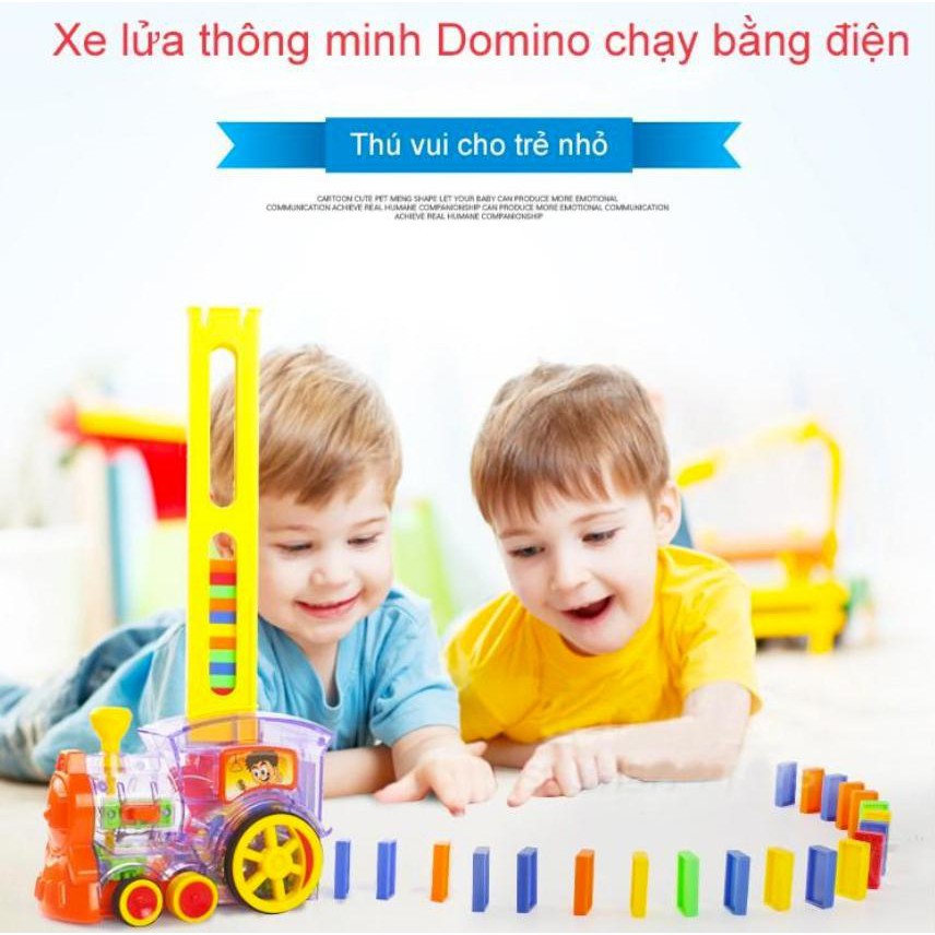 ✐❇Xe lửa Domino chạy tự động cho bé yêu  Giảm giá10%