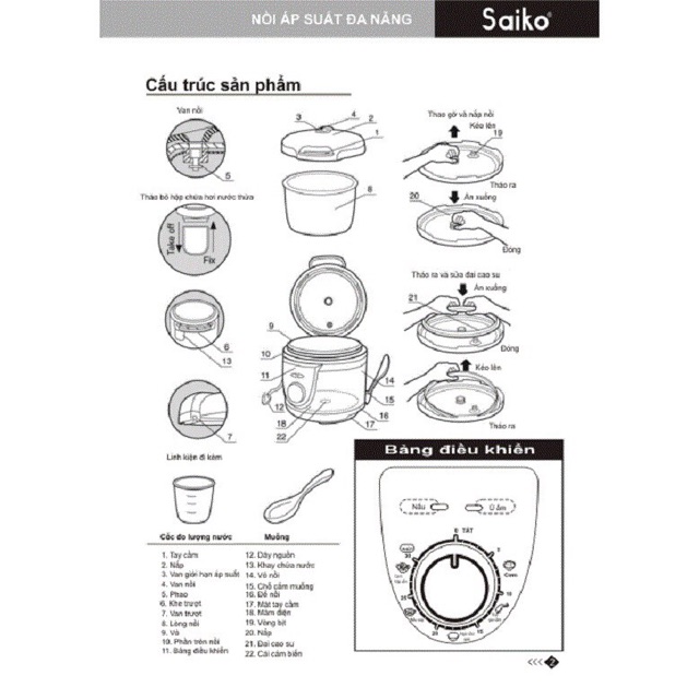 Nồi áp suất đa năng SAIKO EPC-418